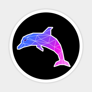 Dolphin in Low Poly with Blue and Pink Gradient Magnet